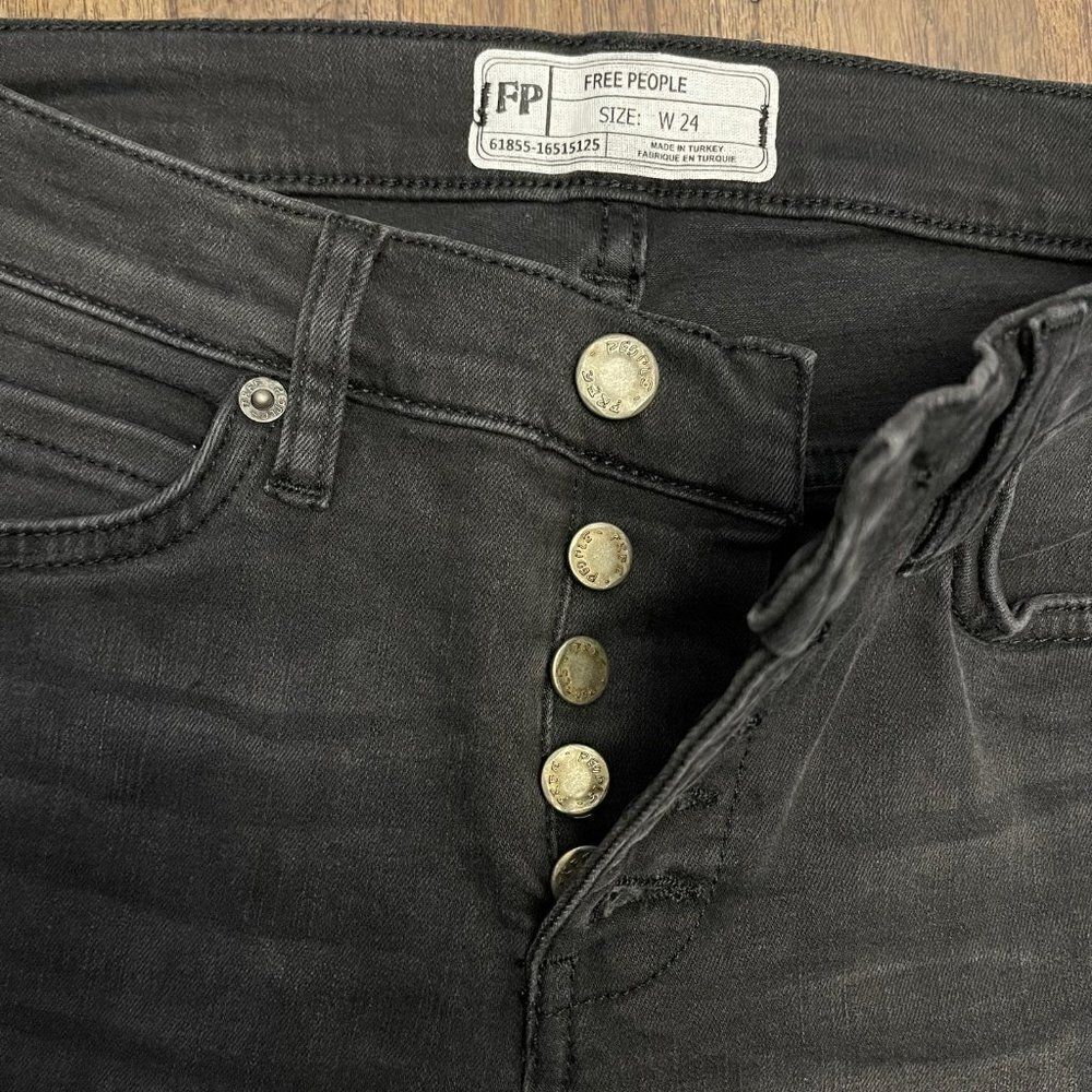 Free People Exposed Button Fly Skinny Jeans - Picture 5 of 12